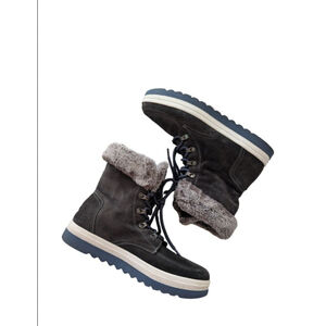 Women's Storm by Cougar Gray Winter Boots with Faux Fur Trim Size 10